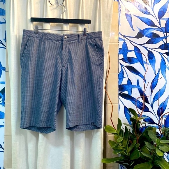 adidas Other - Men’s Adidas Black and Gray Checked Polyester Blend Golf Shorts Size 36